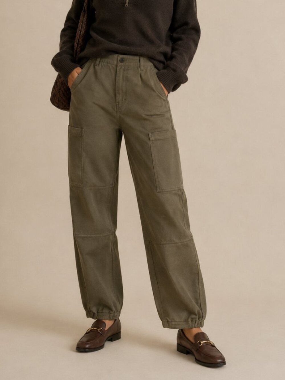 NWT KOTN Unisex Cargo Utility Pants Truffle Khaki Sz 25